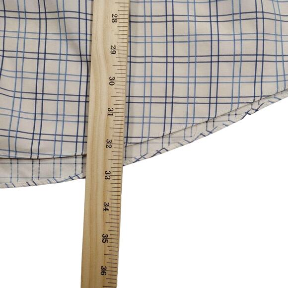 Nordstrom Men's Shop White Blue Button Up Shirt Traditional Fit Size 36 x 17.5 - Picture 4 of 8